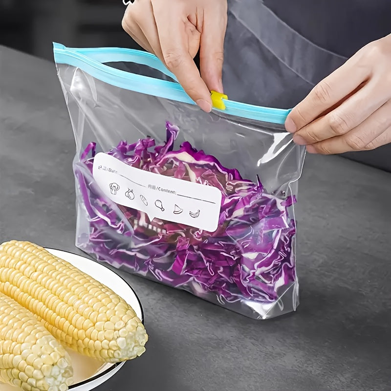 60pcs of Three Sizes Zippered Food Storage Bags, Food Classification Storage Bags, Food Fresh Keeping And Sealing Bags, Suitable for Fruits, Grains, Vegetables And Meat, Kitchen Storage And Storage, Kitchen Accessories