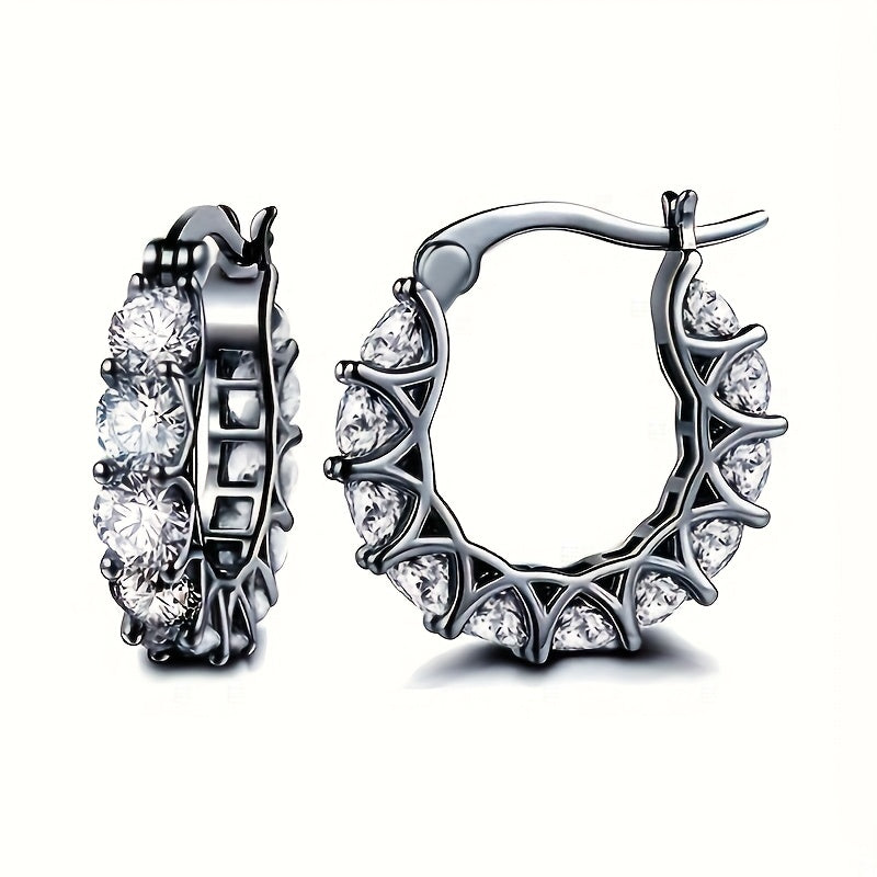 RYYM Crystal Hoops — Aros de Argolla Dorados con Zirconia