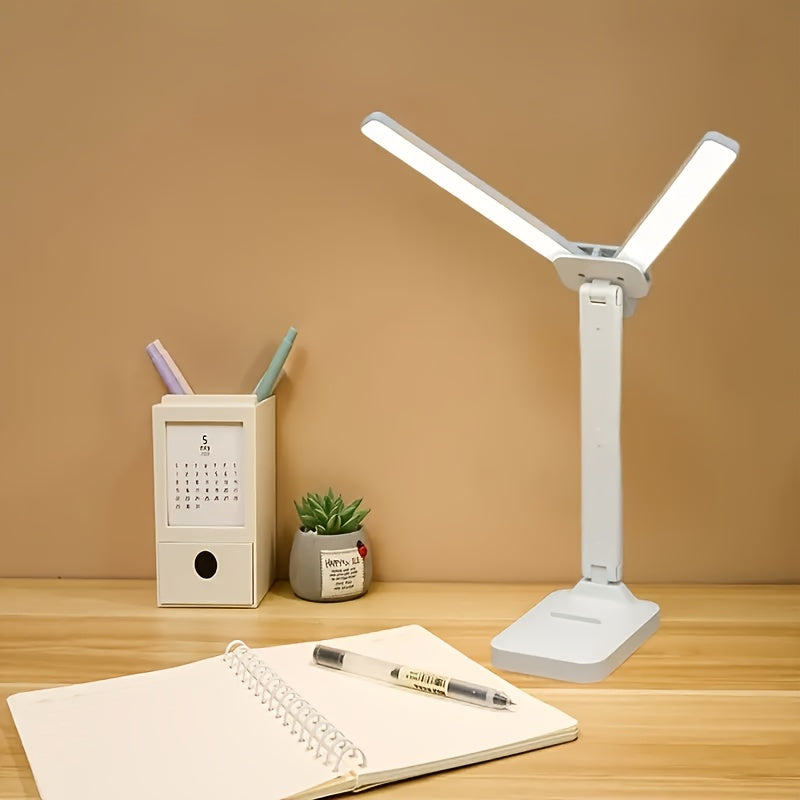 Multifunctional Dual-Head LED Desk Lamp with Touch Control, 3 Lighting Modes, USB Charging Port, and Dual Rockers - Ideal for Home Office, Dorm, Piano, and Nail Art, Home Office Desk Lamp