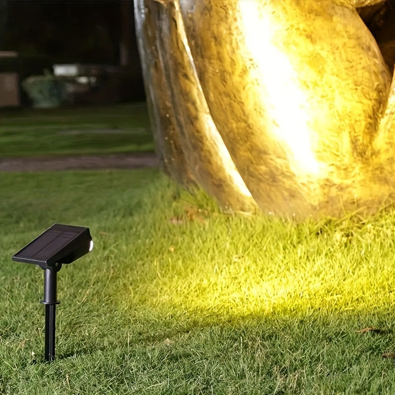 7LED Solar Powered Spotlight, Solar Charging, Wall Mount/Ground Stake Dual Use, Portable and Easy to Place, Landscape and Path Lighting, Flexible and Convenient Installation, Suitable for Porch, Fence, Yard Trees, Flower Beds