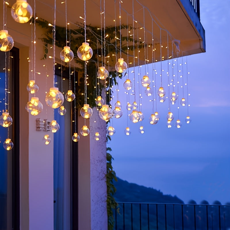 3.0 meter Fairy Light String with 108 LED Bulbs - 12 Clear Spherical Lights, Battery-Powered, No Plug Needed, Wall-Mounted, Perfect for Christmas, Valentine&Apos;S Day, Birthdays, And Indoor Holiday Decor, Indoor Holiday Deco