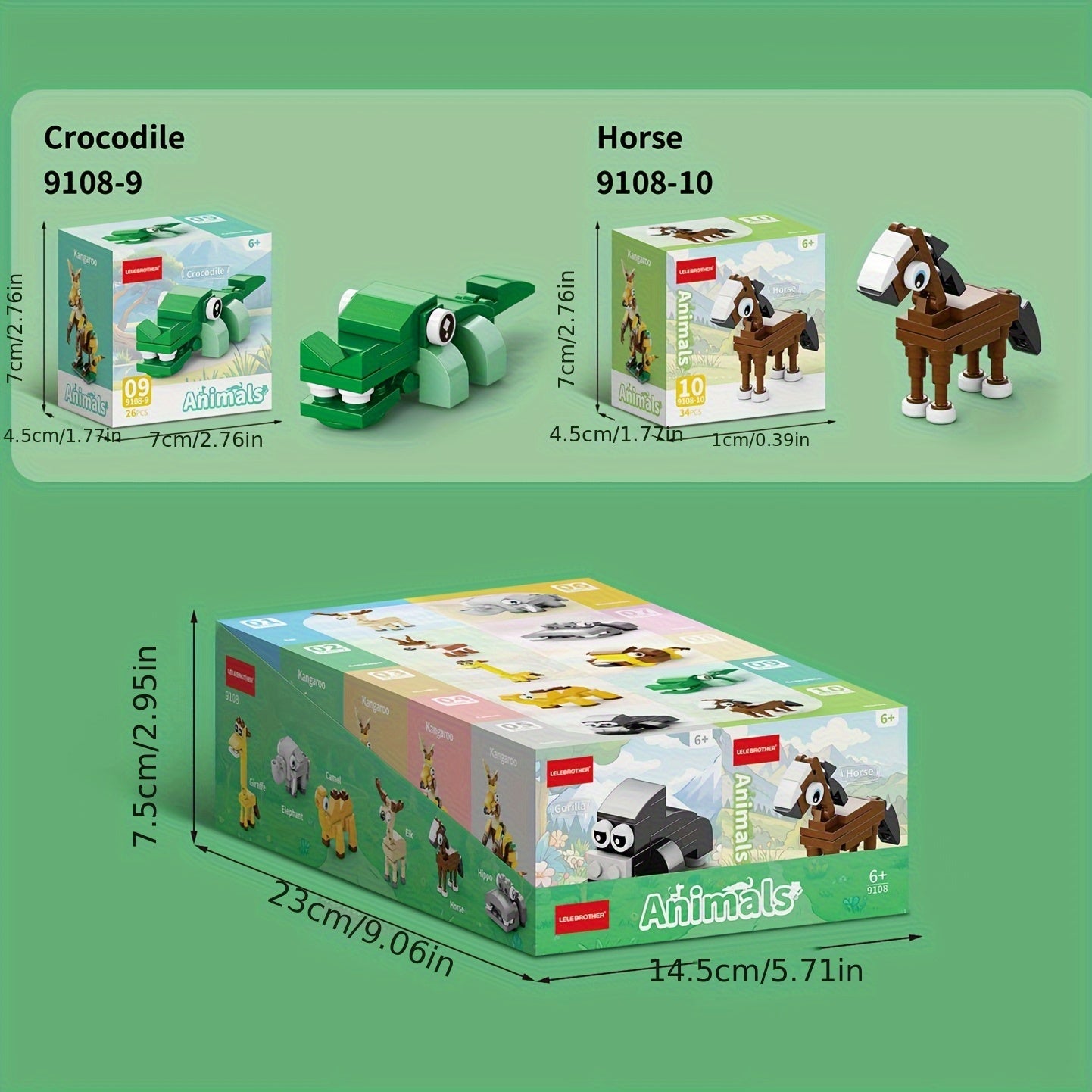 10-in-1 Mini Cute Beast Series Building Blocks Set, Christmas Gift Assembly Toy, Wild Animal Model Puzzle Kit, Holiday Birthday Present, Halloween Thanksgiving Tabletop Decor, 10 Small Models or Combine into 1 Large Figure, 1