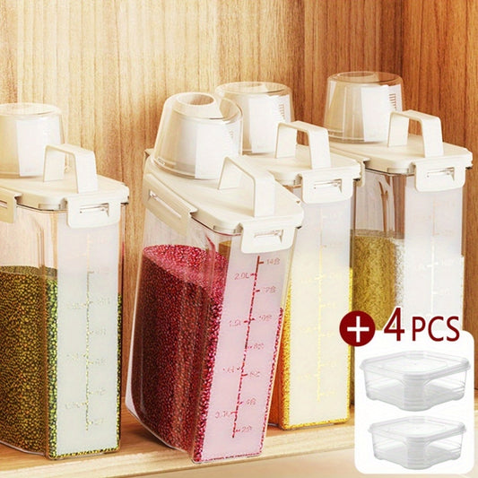 SealBox 5 — Set de 5 Contenedores de Almacenamiento de Alimentos en Polipropileno (Diseño Cuadrado, Herméticos, Apto para Contacto con Alimentos)