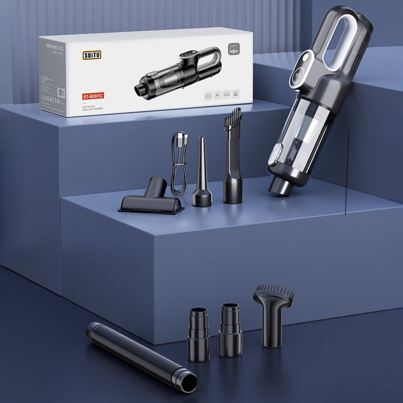 Suitu YE — Aspiradora Portátil Recargable para Auto y Hogar (13KPa, Sin Cable, USB, Filtro de Cartucho)