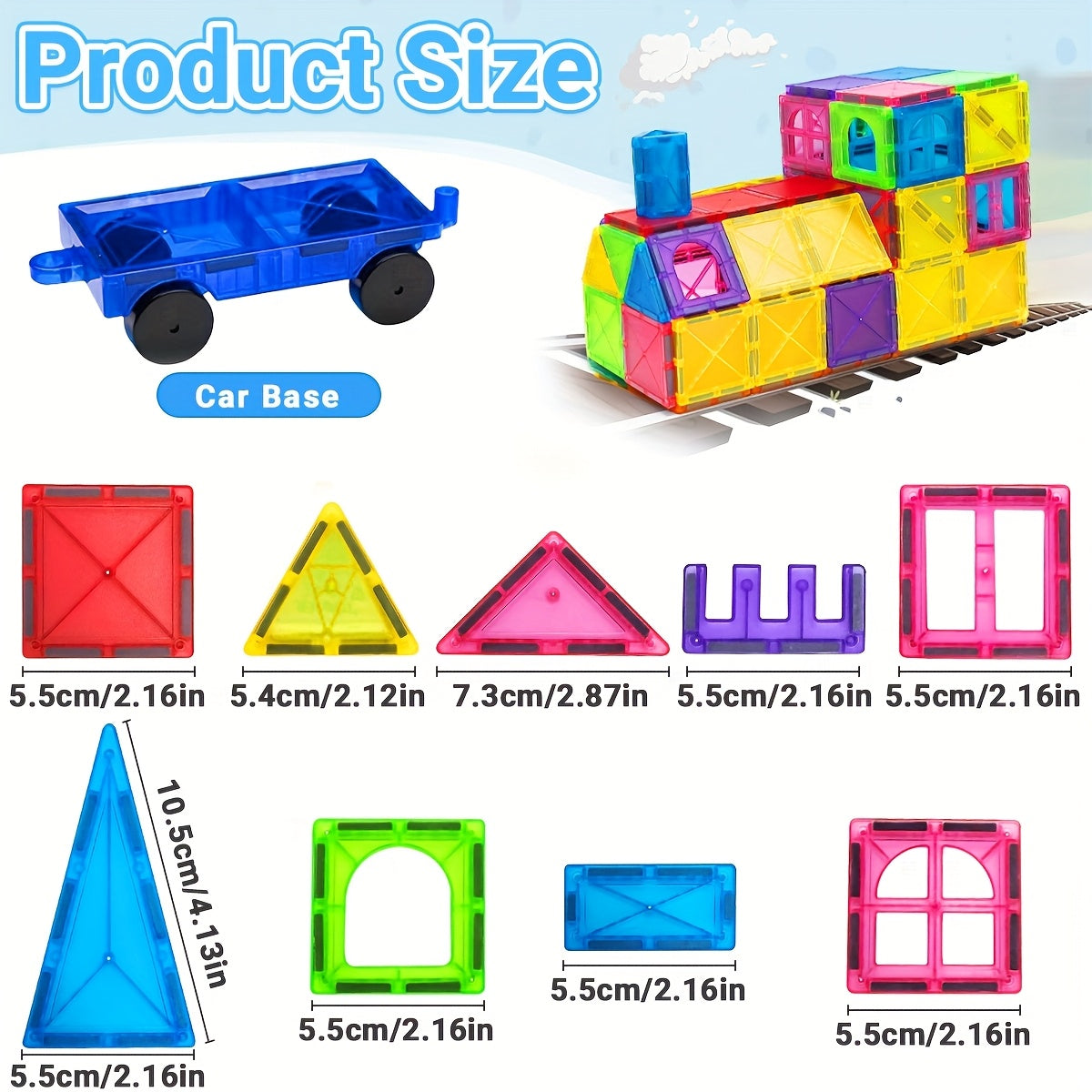 Magnetic Blocks 3D Magnet Building Blocks Set, STEM Educational Toys, Stacking & Puzzle Playset, Ideal Birthday Gift for 3+ Years Old, Creative Play Vibrant Construction Set Durable ABS Material