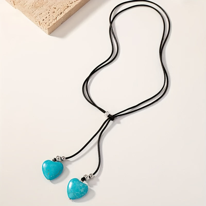 Boho Heart — Set de Collar y Aros Vintage con Corazón