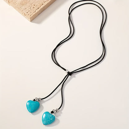 Boho Heart — Set de Collar y Aros Vintage con Corazón