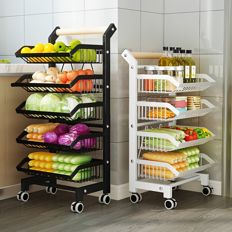 Heavy-Duty Stainless Steel Utility Cart with Locking Brake Wheels, No Assembly Needed - Heavy-Duty Construction, Space-Saving Design for Kitchen, Office, Warehouse - Ideal for Home, Commercial Use - HEART LEAF, Food Storage,