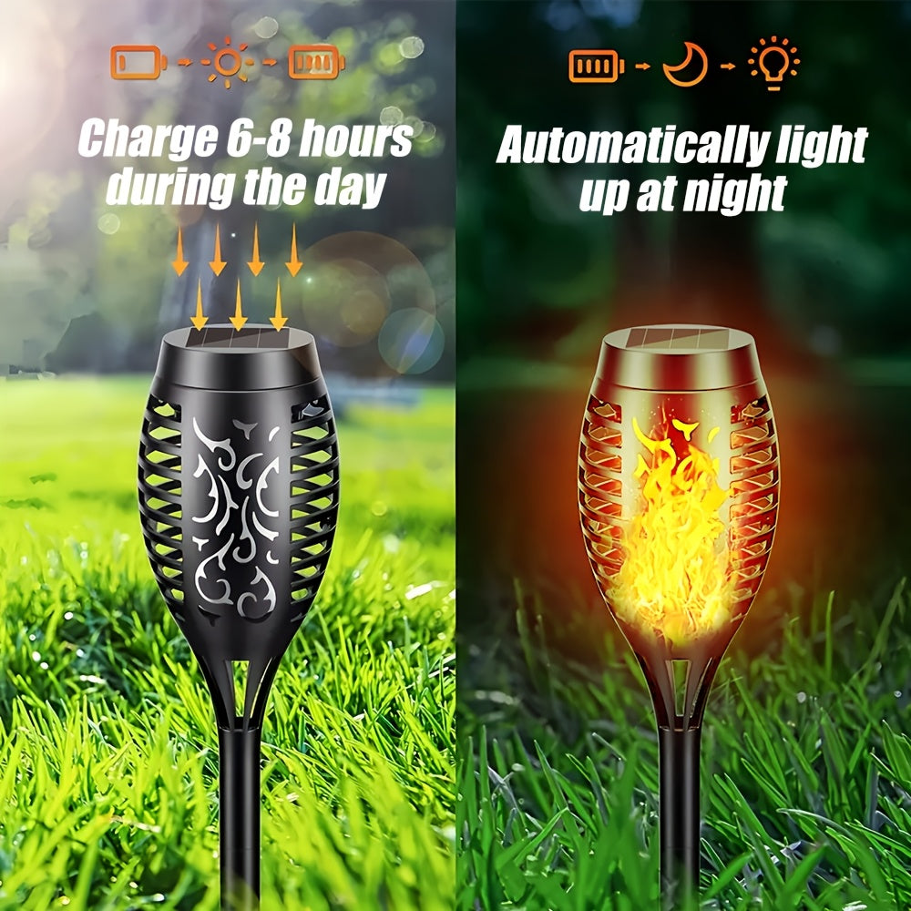 8pcs Outdoor Lights, Solar Lights Outdoor Upgrade 8pcs Set, Solar Torch Lights with Flickering Flame, Garden Lights, Courtyard Lights, Lawn Lights, Torch Decorative Lights for Path Yard Garden Patio