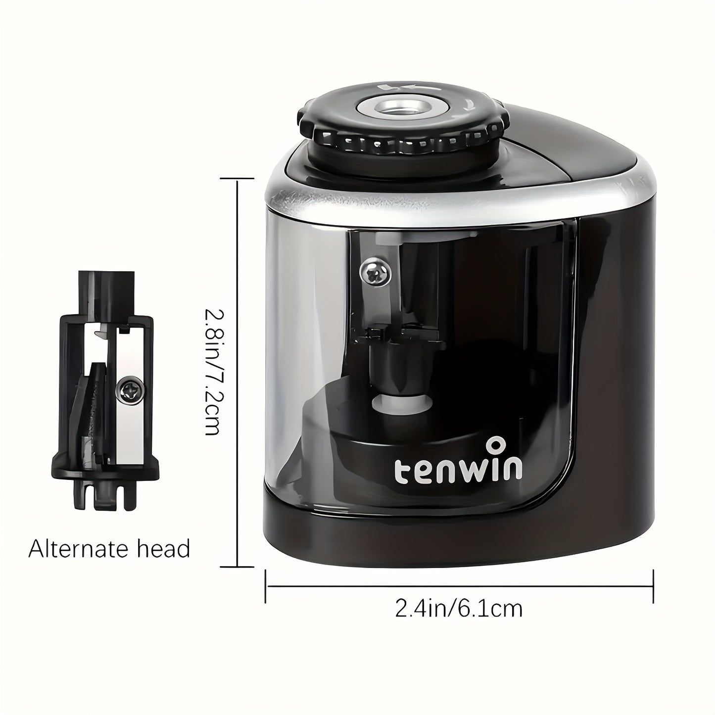 SharpEdge YF — Sacapuntas Eléctrico Automático para Escritorio (Color Negro, Rápido y Seguro, Uso Escolar y de Oficina)