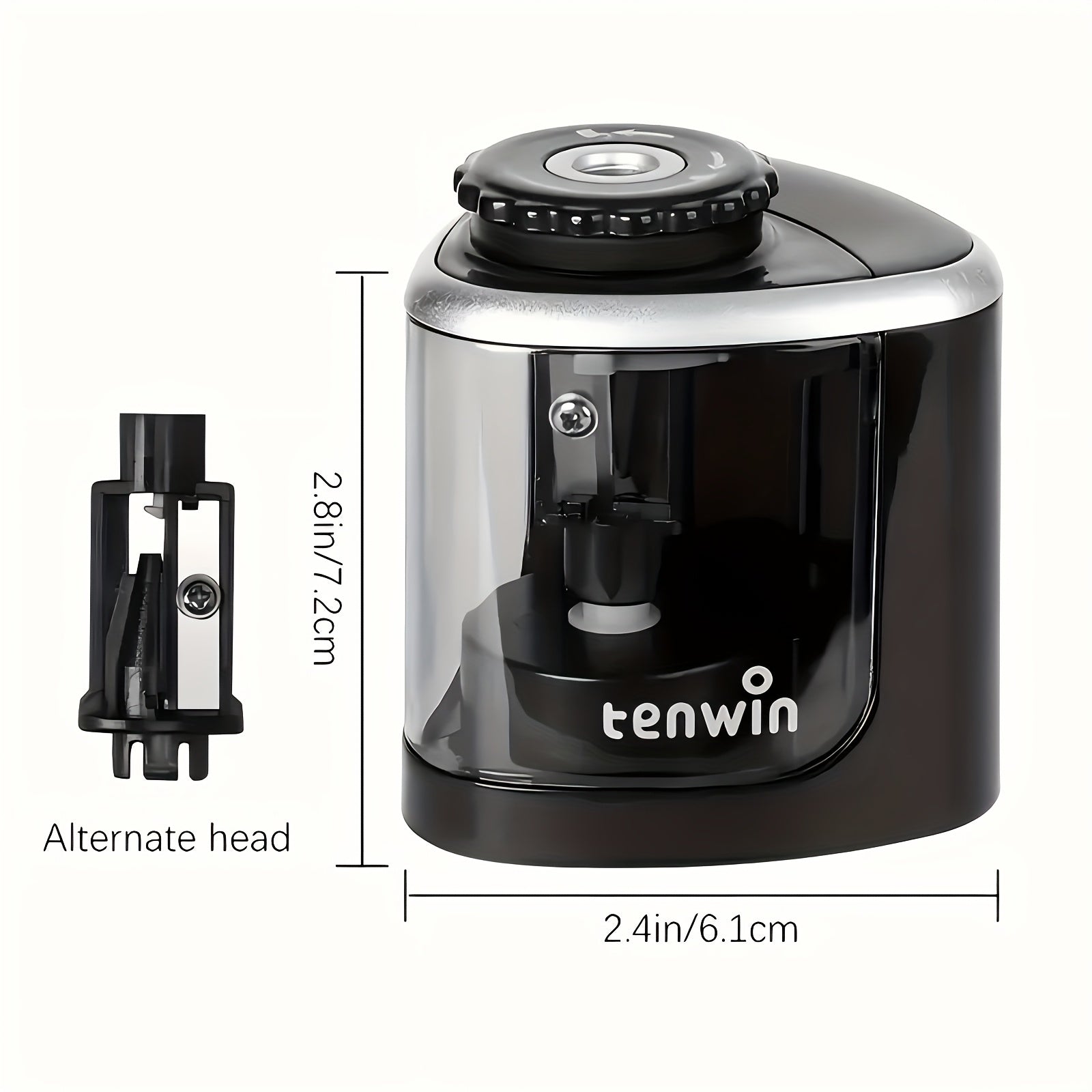 1pc automatic electric pencil sharpener, sharpens quickly within seconds, stops automatically and prevents lead breakage, durable, black, office desk stationery tool