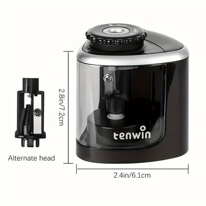 SharpEdge YF — Sacapuntas Eléctrico Automático para Escritorio (Color Negro, Rápido y Seguro, Uso Escolar y de Oficina)