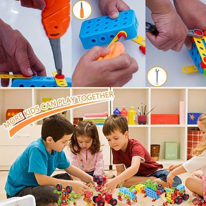 TecnoBloques RK — Set de Construcción con Tornillos y Herramientas (287 Piezas, Color Rojo, Tema Geométrico)