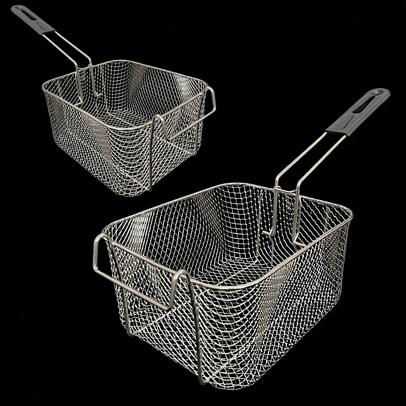 Stainless Steel Frying Basket with a Foldable Handle, Heat-Resistant Mesh, Suitable for Frying French Fries, Chicken Wings, And Snacks, Easy to Clean, a Cooking Tool for Both Home And Commercial Kitchens.