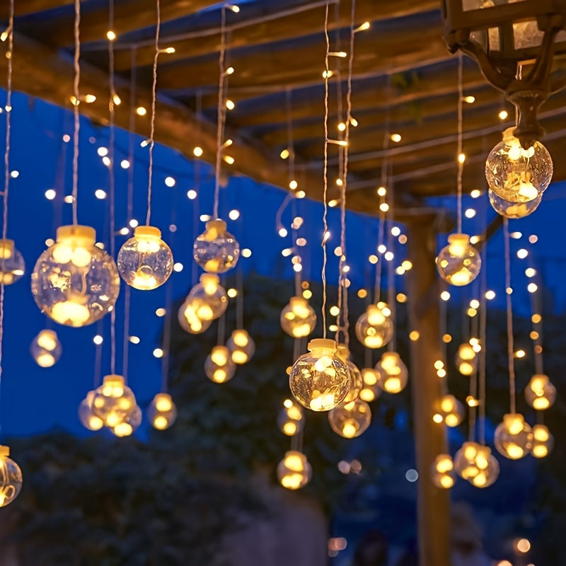 3.0 meter Fairy Light String with 108 LED Bulbs - 12 Clear Spherical Lights, Battery-Powered, No Plug Needed, Wall-Mounted, Perfect for Christmas, Valentine&Apos;S Day, Birthdays, And Indoor Holiday Decor, Indoor Holiday Deco
