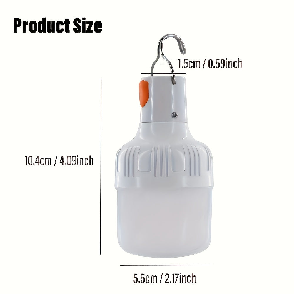 4pcs LiHangStar USB Rechargeable LED Camping Lights - Portable High Brightness Lanterns with Hooks for Emergency, Camping, Fishing, Yard & Stalls, IPX4, White, Portable Lantern | Sleek Lantern Design | Waterresistant Light