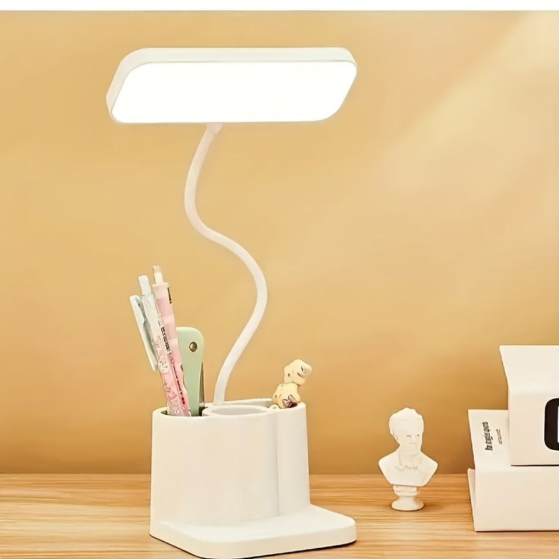 LumiDesk KK — Rechargeable LED Desk Lamp (Touch Control, Adjustable Brightness, Polished White Finish)