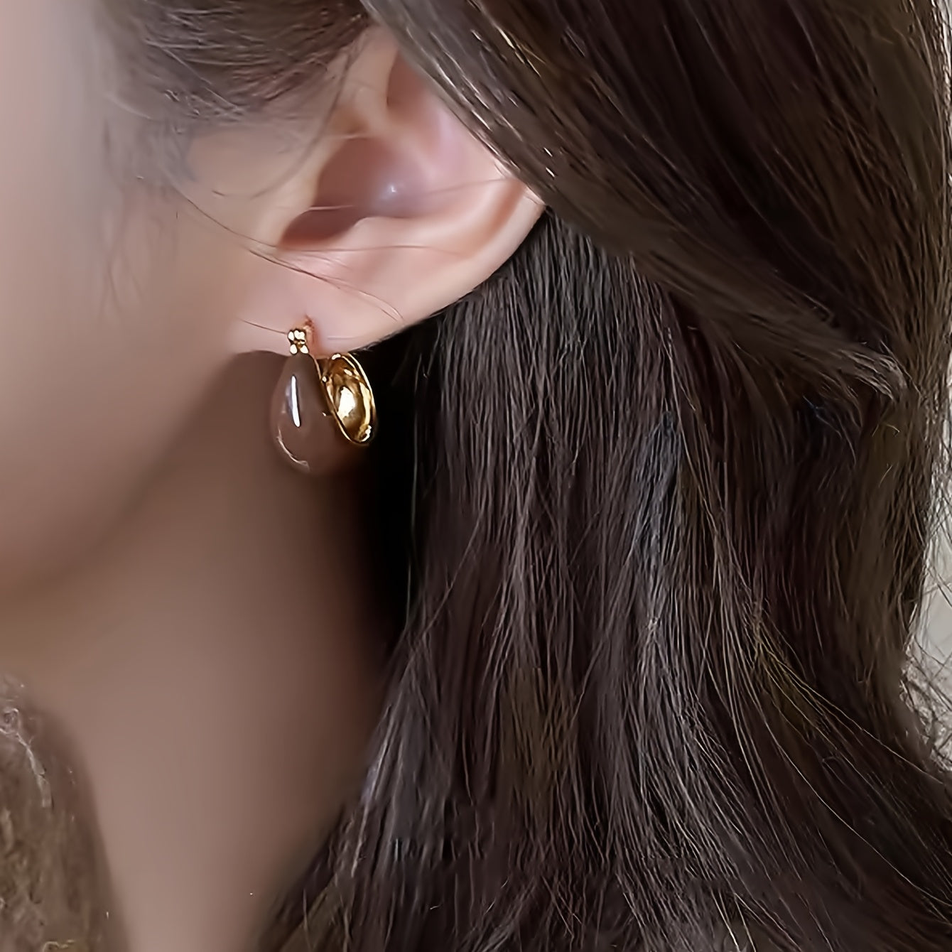 Amber Elegance — Set de 3 Pares de Aros Vintage con Cuentas Ámbar