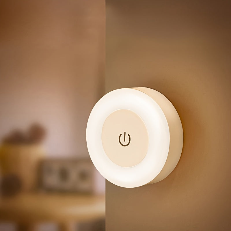 Modern LED Touch Night Light, Dimmable Bedside Lamp with Rechargeable 400mAh Lithium Battery, Warm/Cool White Light, Plastic Shade, Freestanding Design for Bedroom, Hallway, Living Room, Washroom, Closet - Battery-Powered & A