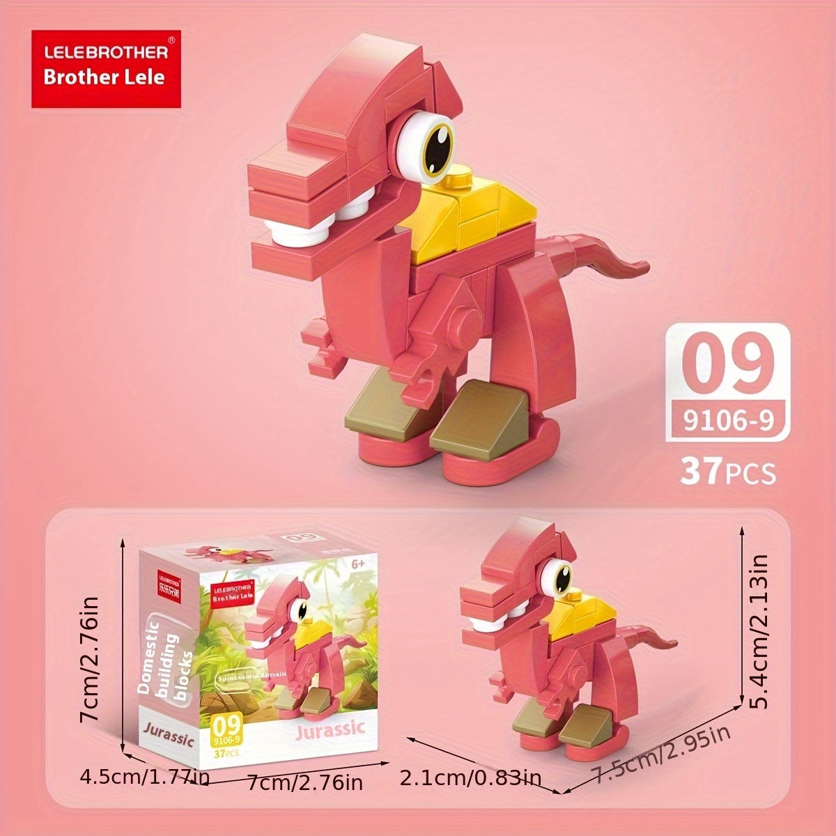 10-in-1 Mini Animal Dinosaur Series Building Block Set, Christmas Gift Assembly Toy with T-Rex Pteranodon Triceratops Ankylosaurus Ceratosaurus Mosasaurus Diplodocus Models, 371pcs for 10 Small Figures or 1 Large Model