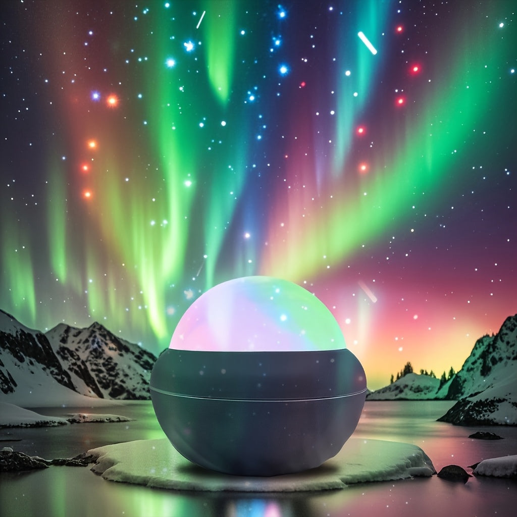AuroraSphere YETHKE — Bola Mágica LED con Efecto de Luces del Norte (USB + Control Remoto)