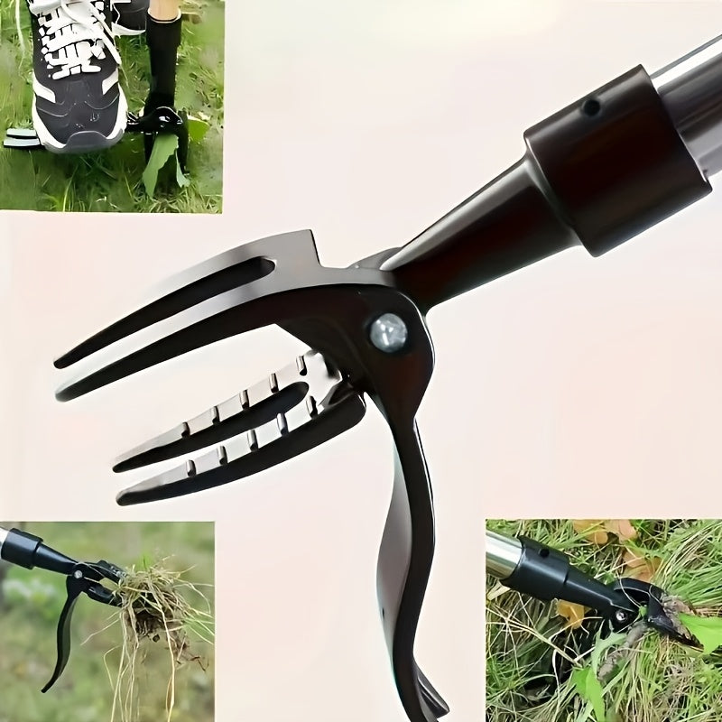 1pc Heavy-Duty Aluminum Weed Puller Tool Head, 4-Claw Steel Root Removal Garden Weeding Tool, Easy Grip Weed Eater Design for Yard and Garden Use (Handle Not Included)