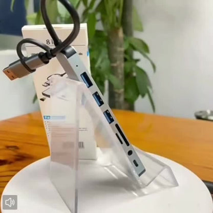 TechDock 8 — Estación de Conexión USB 3.0 Tipo-C para Laptop y PC (8 en 1)