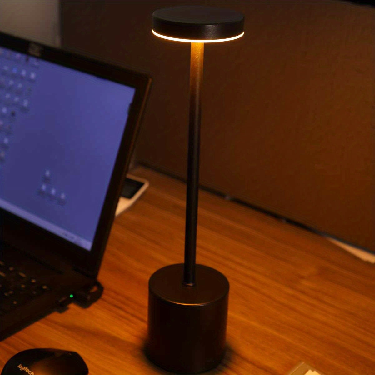 1pc Modern LED Desk Lamp with Touch Control - Rechargeable Lithium Battery, USB Charging, Adjustable Brightness, Uplight for Home, Office, Bar, and Bedroom Decor, Bar Light | Modern Desk Lamp | Touch Control Lamp, Desk Lamp