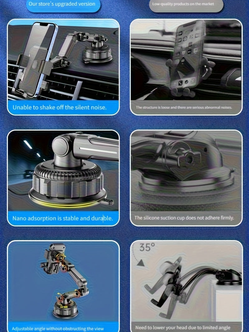 TruckGrip XH — Soporte de Celular para Vehículo con Ventosa (Resistente a Vibraciones, Ajustable, Ideal para Camiones y Navegación)