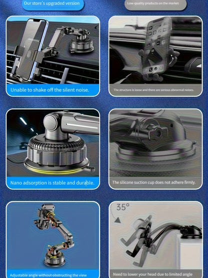 TruckGrip XH — Soporte de Celular para Vehículo con Ventosa (Resistente a Vibraciones, Ajustable, Ideal para Camiones y Navegación)