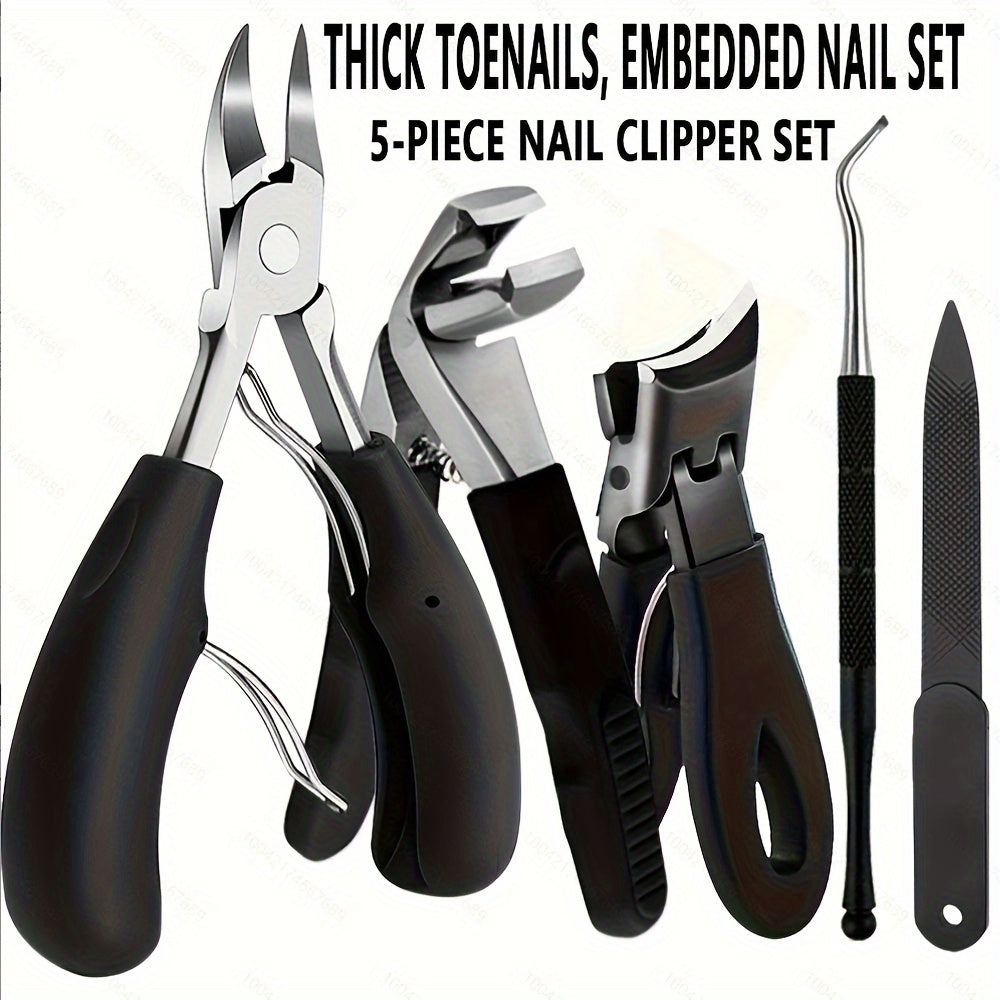 SteelCare Pro — Set de 5 Cortauñas Reforzados