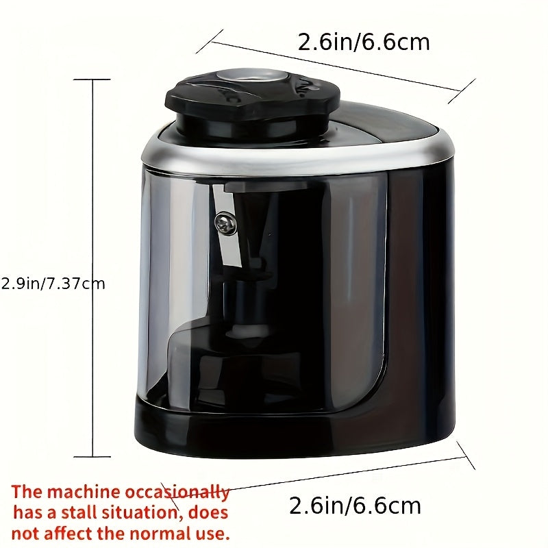 1pc automatic electric pencil sharpener, sharpens quickly within seconds, stops automatically and prevents lead breakage, durable, black, office desk stationery tool