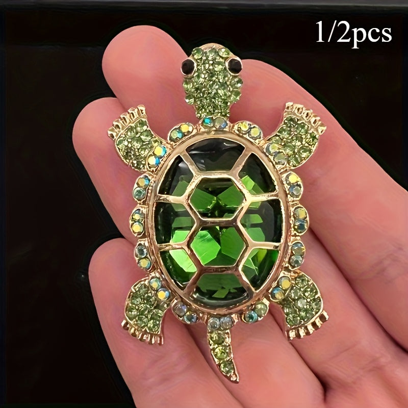 1/2pcs Handmade Pure Copper Turtle, Bring Good Luck - Versatile Decoration for Home, Office and Festival, Costume Brooch, Christmas Halloween Party Gift, Ornaments