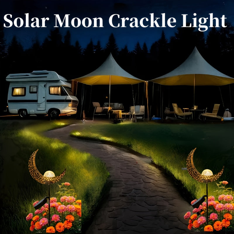 BEAKJEONG Solar-Powered Outdoor Moon Light with Motion Sensor & 3D Glowing Moon Effect - IP65 Waterproof & Rustproof Metal/ABS Construction, 39.88cm Large Solar Garden Lamp for Pathway, Patio, RV, Camping - Warm White LED Moo