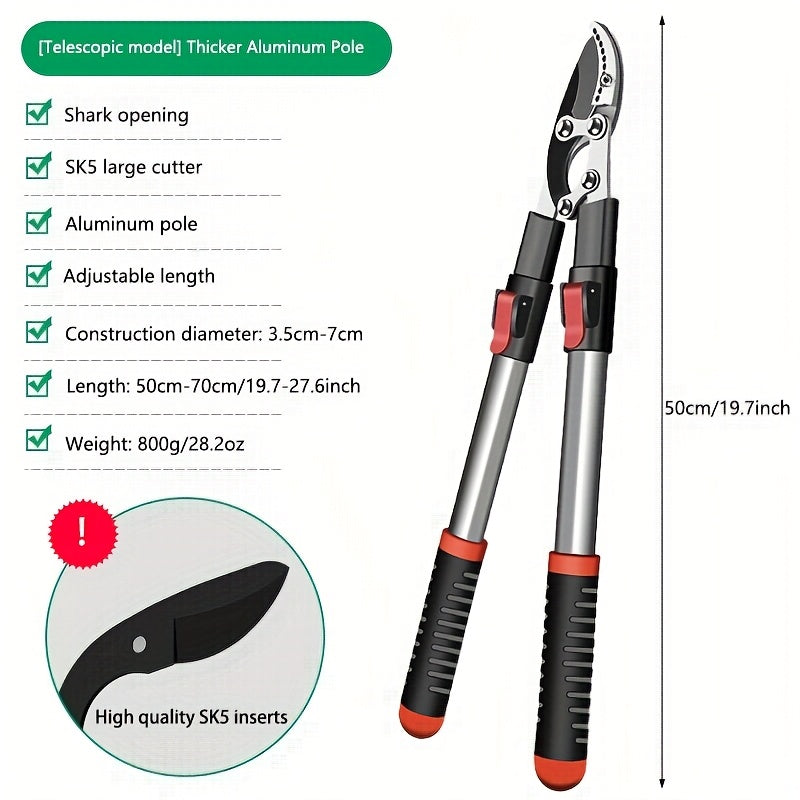 Heavy-Duty Garden Pruning Shears with SK5 Blades, Suitable for Thick Branches - Manual Non-Electric Professional Grade, Ergonomic Handle, Durable Metal Blade and Comfortable Grip - Home Gardening Fruit Tree & Branch Trimming