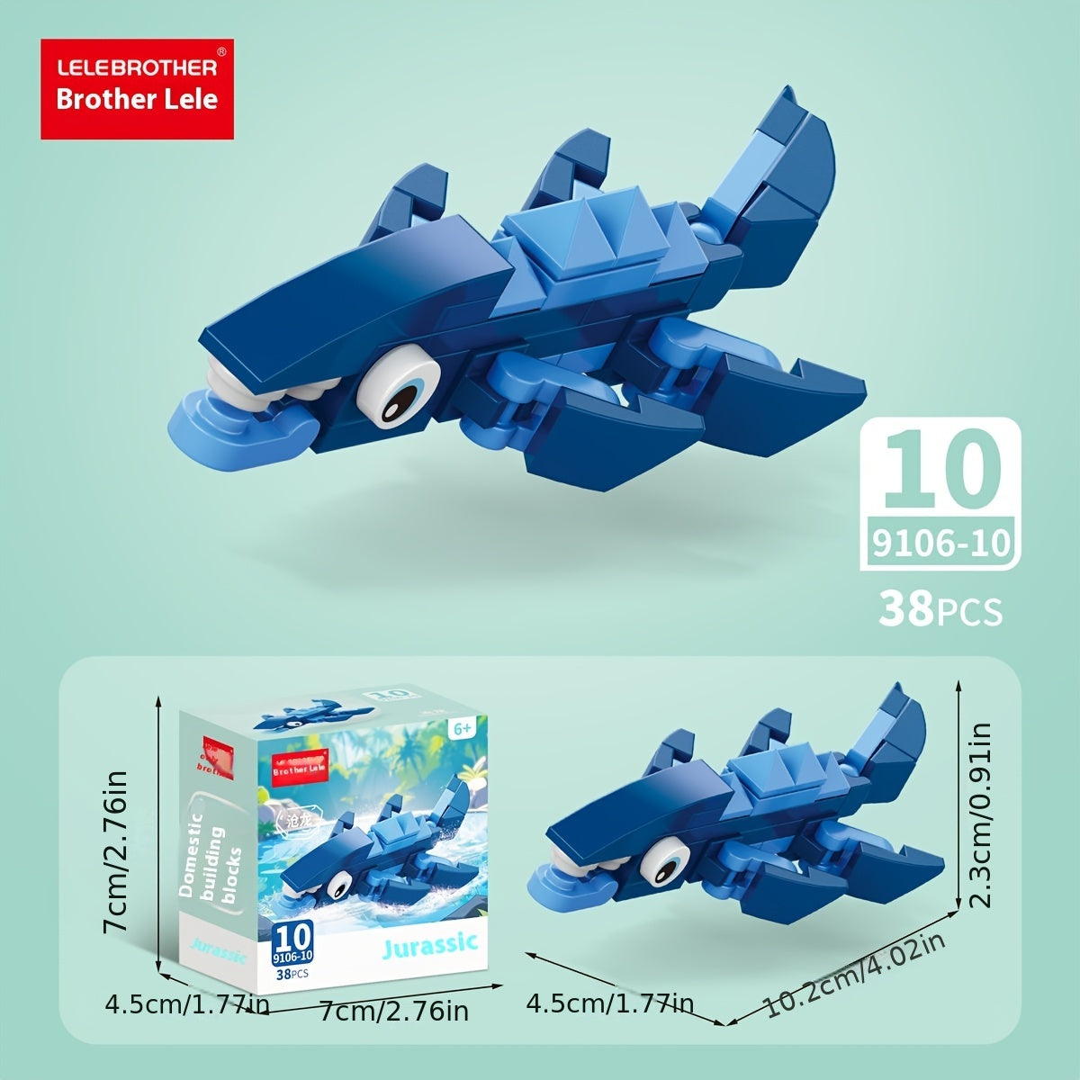10-in-1 Mini Animal Dinosaur Series Building Block Set, Christmas Gift Assembly Toy with T-Rex Pteranodon Triceratops Ankylosaurus Ceratosaurus Mosasaurus Diplodocus Models, 371pcs for 10 Small Figures or 1 Large Model
