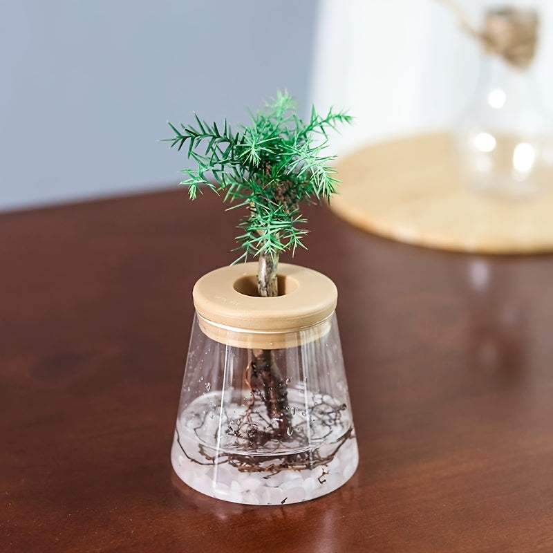 3pcs Hydroponic Plant Vases - Soilless Growing Pots with Lids, Durable ABS Plastic Indoor/Outdoor Planter for Herbs, Succulents, Small Plants, Bohemian Style Garden & Home Decor, Flower Pots