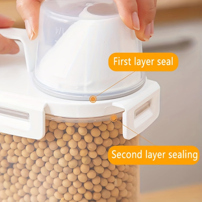 5-Pack Polypropylene Food Storage Containers, Leak-Proof &, Square Can Design for Rice, Grains, Nuts, Flour, Kitchen Organizer, Food Contact Safe