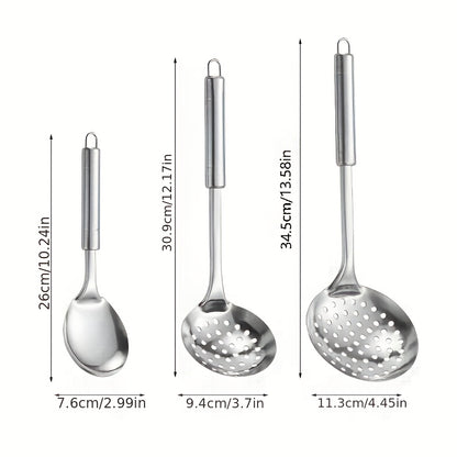 LDQ HT — Set de 9 Utensilios de Cocina en Acero Inoxidable (Estilo Moderno Minimalista, Antiadherentes y Lavables)