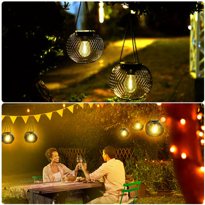 Solar Glow Duo — Set de 2 Faroles Colgantes Solares para Exterior