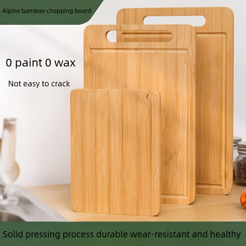 Royal Craft Heavy-Duty Bamboo Chopping Board with Juice Slot - Extra Thick Non-Porous Kitchen Cutting Board, Easy Grip Handle for Meat, Vegetables, Fruits, Easy to Clean & Space-Saving Design for Home Professional Kitchens -