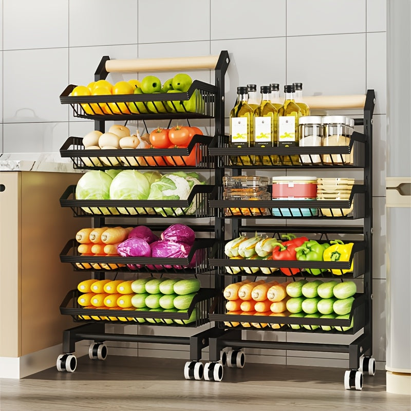 Heavy-Duty Stainless Steel Utility Cart with Locking Brake Wheels, No Assembly Needed - Heavy-Duty Construction, Space-Saving Design for Kitchen, Office, Warehouse - Ideal for Home, Commercial Use - HEART LEAF, Food Storage,
