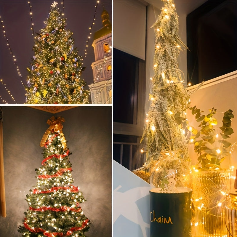 LuzAura HR — Set de 6 Guirnaldas LED de Alambre de Cobre con Luz Cálida Solar (Decoración Exterior)