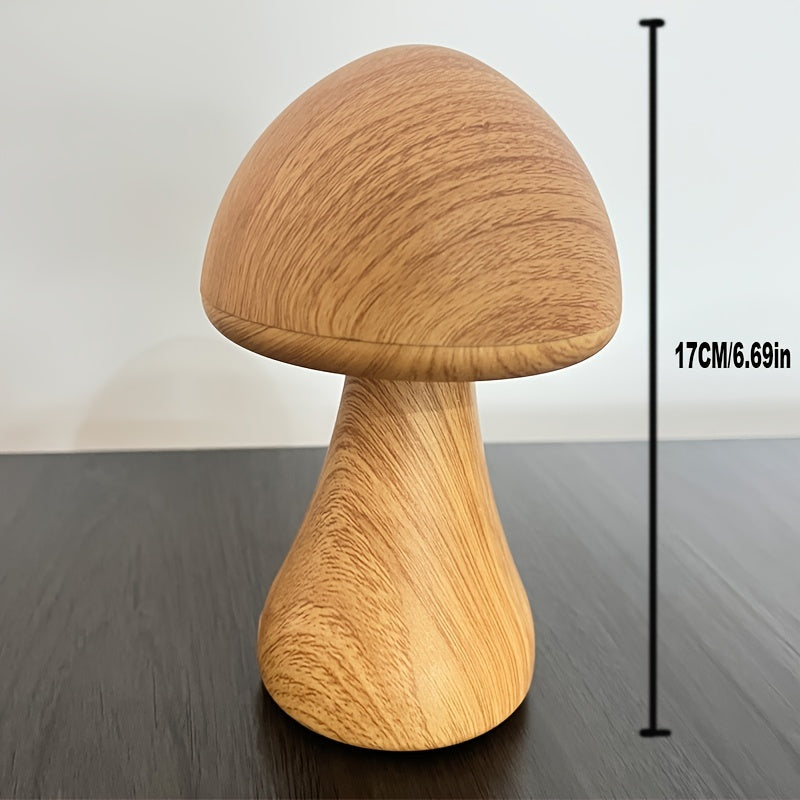 1pc rechargeable mushroom night light, 3color LED desk light, creative mushroom desk light, bedroom bedside light, dimmable LED lighting, home decor light, home warm gift, Valentine's Day gift