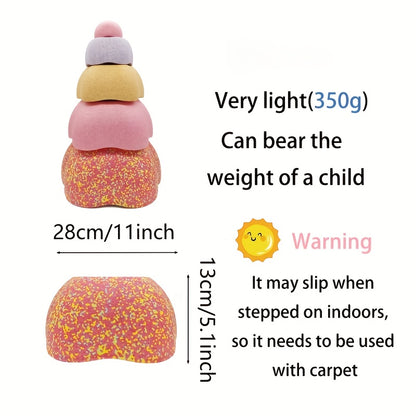 FlorEquilibrio RF — Set de 5 Piedras Sensoriales en Forma de Flor (Antideslizantes, Color Rosado, Material PP)