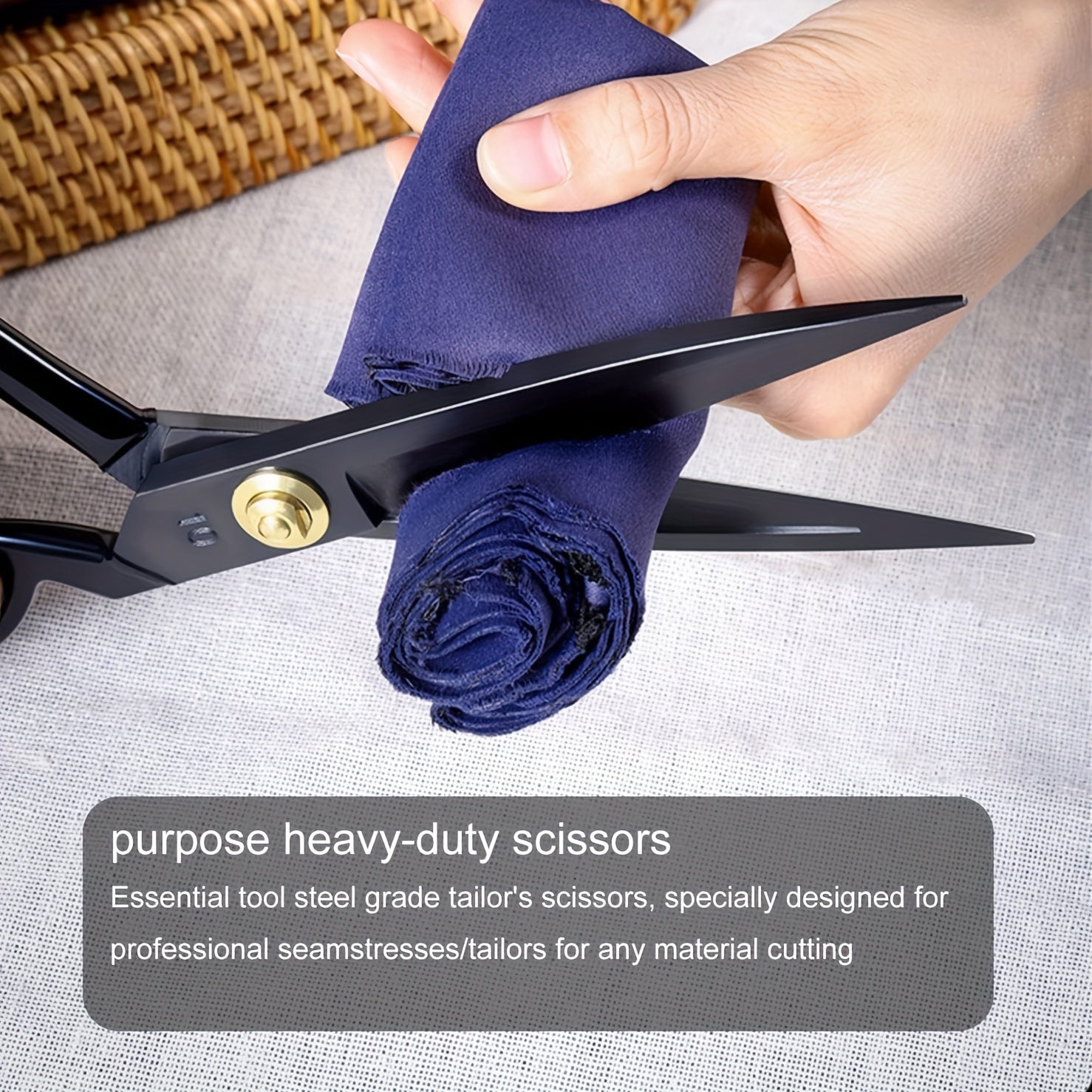 Professional Fabric Scissors - High Carbon Steel, Super Sharp Cutting Blades for Sewing and Crafting, Ideal for Cutting Cloth, Fabric, and Paper, Sewing Essentials | Professional Crafting Tools | Durable Fabric Scissors