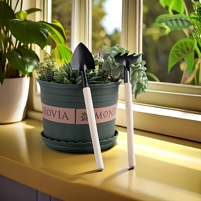 6pcs Mini Small Gardening Tools for Home Use, Suitable for Growing Vegetables, Enhancing Garden Aesthetics, Loosening Soil, Flower Digging, Arranging Potted Plants, And Small Shoveling Scoops and Rakes Mini Home Gardening Too