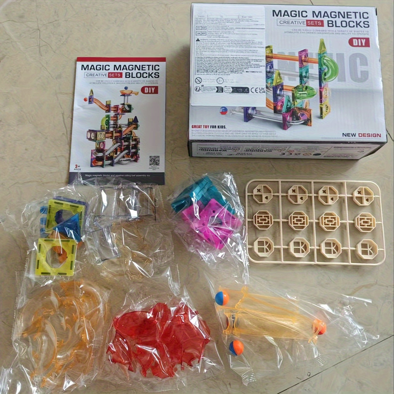 73pcs STEM Novel Magnetic Track Building Blocks 3D Color Magnetic Tile Set, Suitable for Boys And Girls Aged 3-8 to Enhance Spatial Awareness And Improve Hands-On Skills, Perfect for Birthdays, Valentine'S Day, And Other Holi