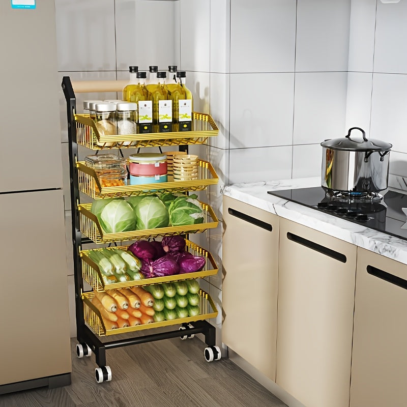 Heavy-Duty Stainless Steel Utility Cart with Locking Brake Wheels, No Assembly Needed - Heavy-Duty Construction, Space-Saving Design for Kitchen, Office, Warehouse - Ideal for Home, Commercial Use - HEART LEAF, Food Storage,