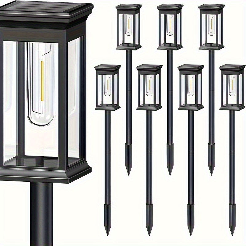 6 Solar Tungsten Filament Lawn Lamp Commercial Street and Area Lighting, Commercial Lighting for Outdoor Atmosphere Decoration-LED Lawn Lamp Suitable for Villa, Garden, Courtyard, Path and Terrace Landscape Lighting